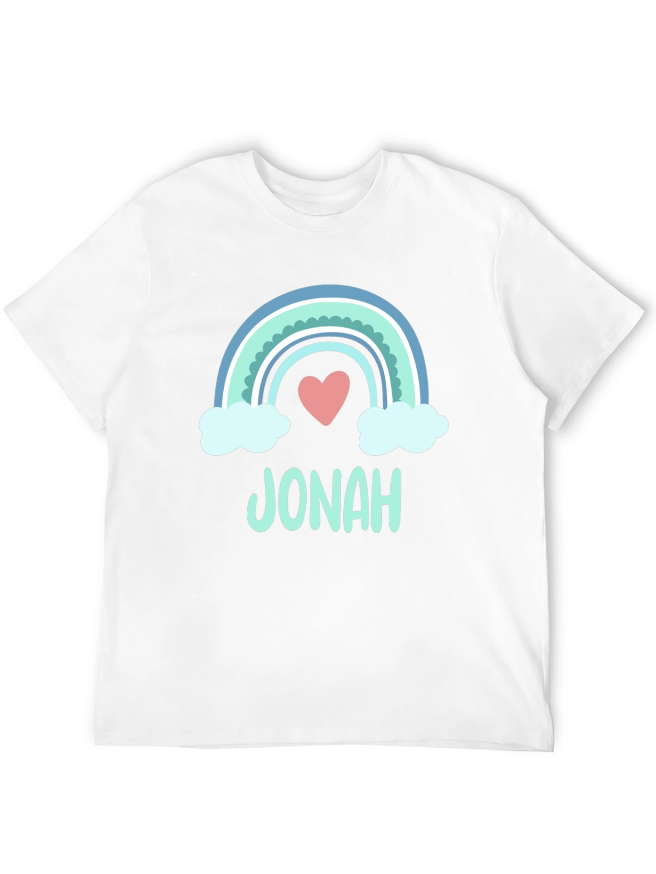 Personalized Jonah Rainbow Heart T-Shirt