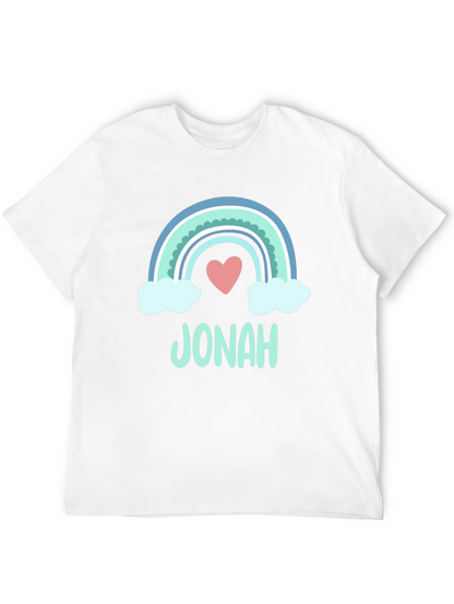Personalized Jonah Rainbow Heart T-Shirt