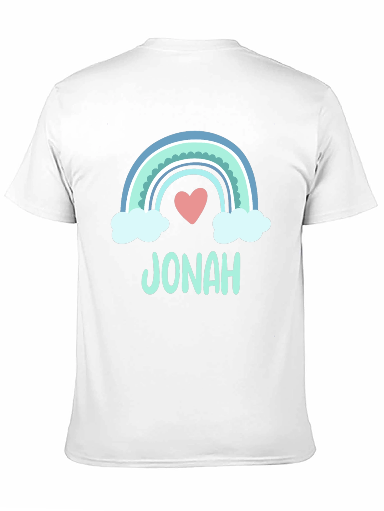 Personalized Jonah Rainbow Heart T-Shirt