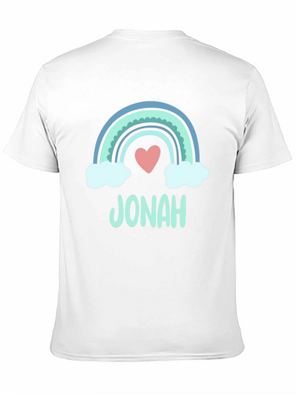 Personalized Jonah Rainbow Heart T-Shirt
