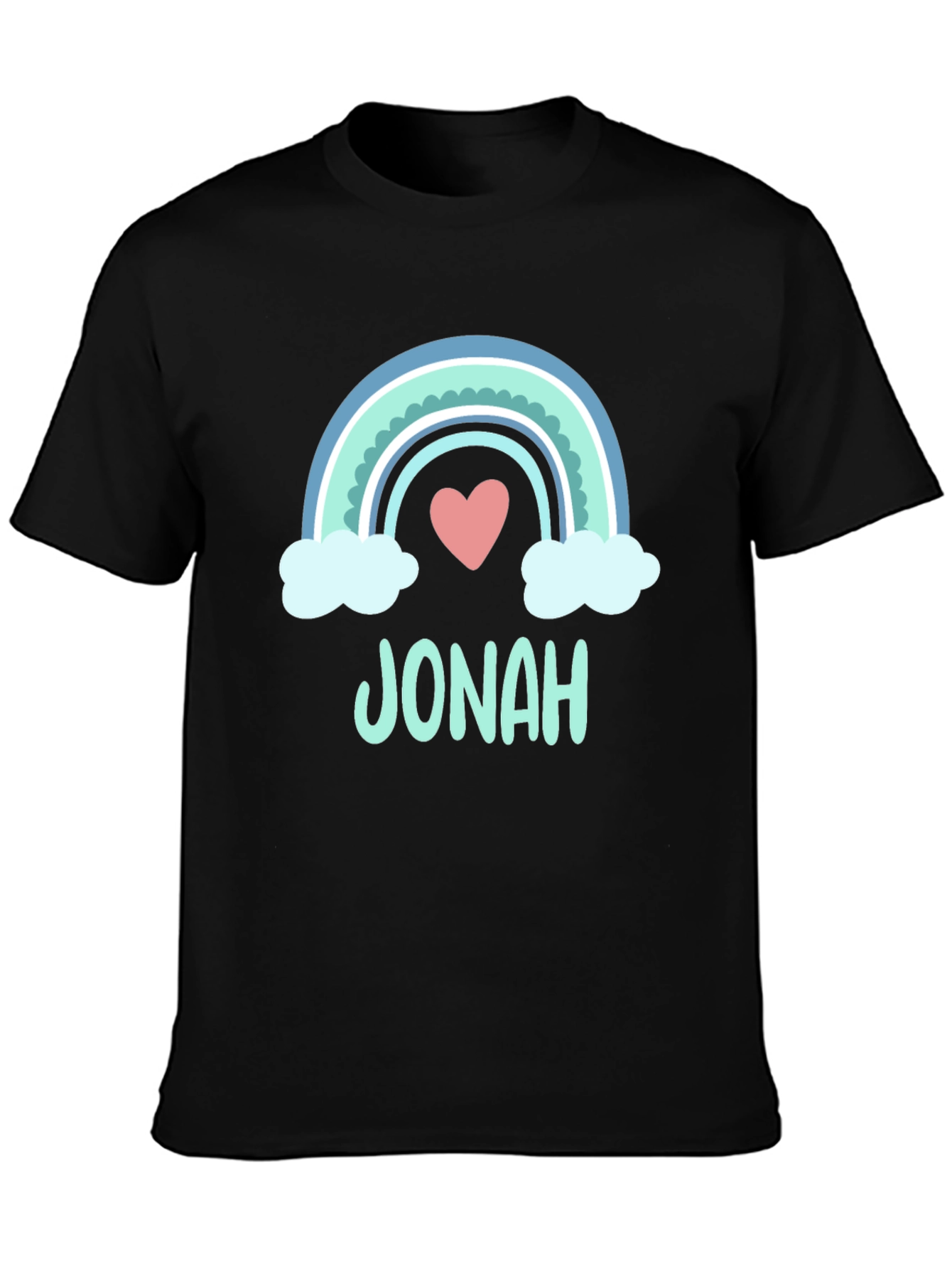 Personalized Jonah Rainbow Heart T-Shirt