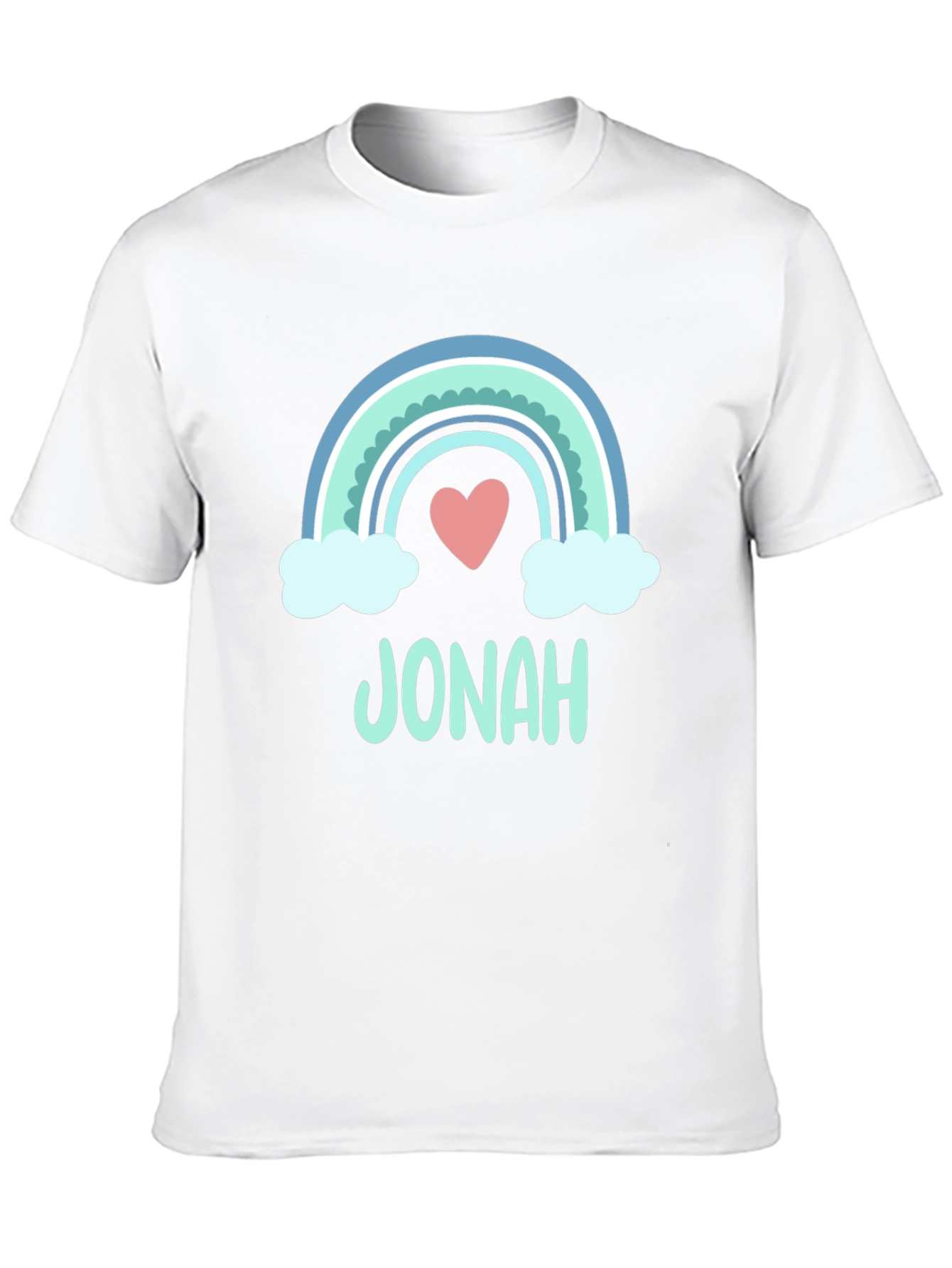 Personalized Jonah Rainbow Heart T-Shirt