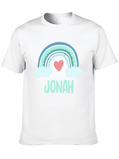 Personalized Jonah Rainbow Heart T-Shirt