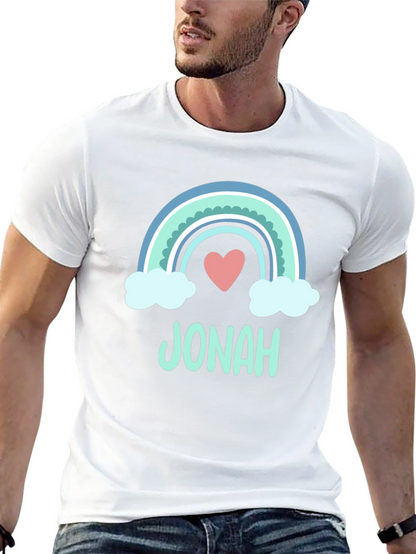 Personalized Jonah Rainbow Heart T-Shirt