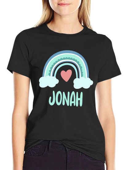 Personalized Jonah Rainbow Heart T-Shirt