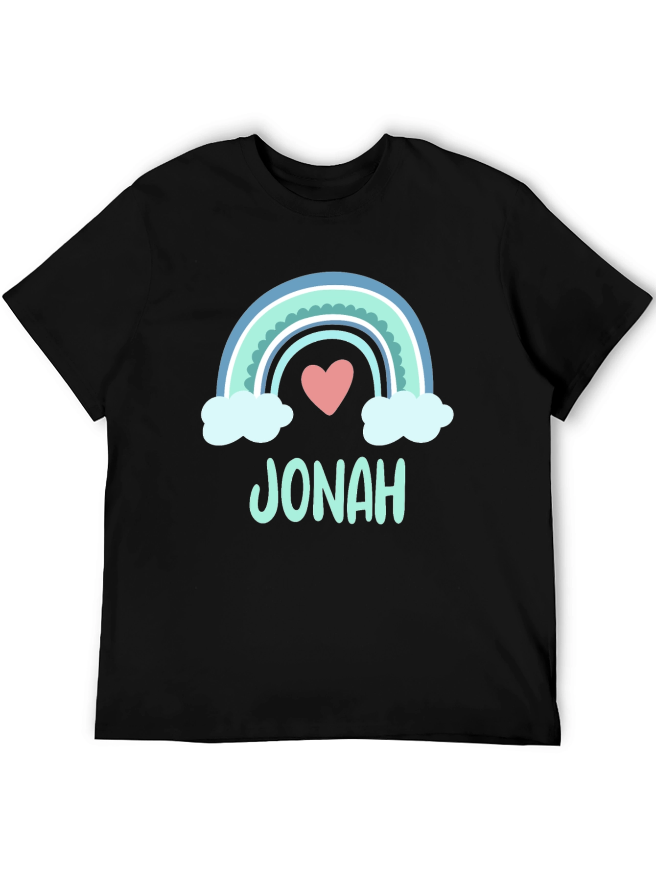 Personalized Jonah Rainbow Heart T-Shirt