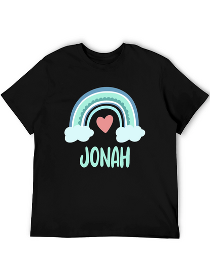 Personalized Jonah Rainbow Heart T-Shirt