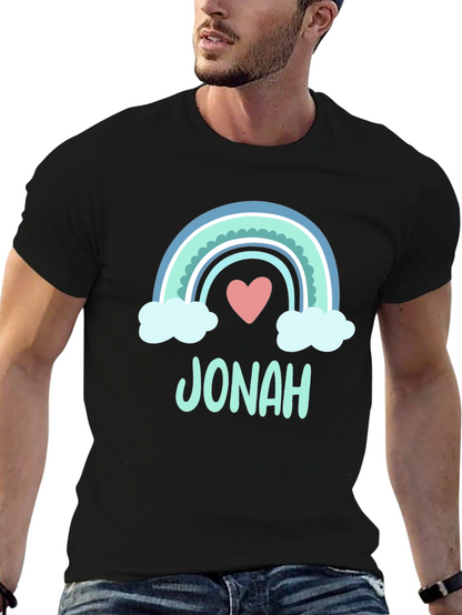 Personalized Jonah Rainbow Heart T-Shirt