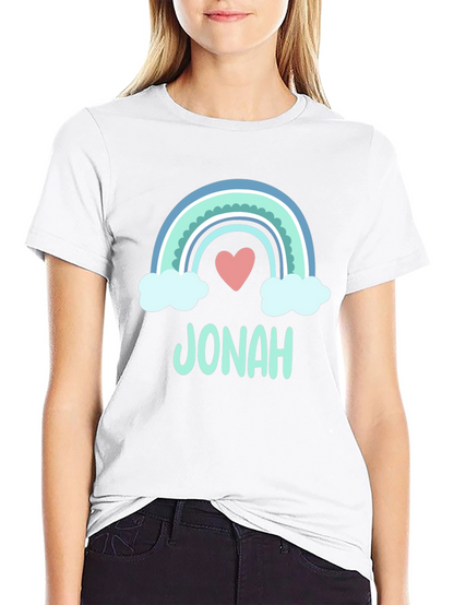 Personalized Jonah Rainbow Heart T-Shirt