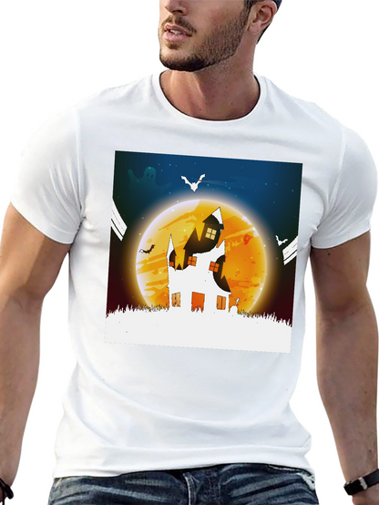 Halloween Haunted House Graphic Tee - Spooky Season!