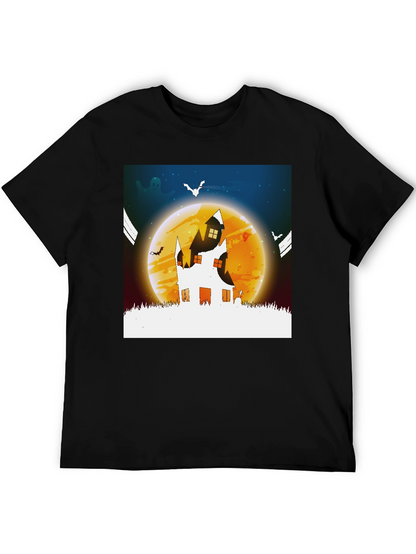 Halloween Haunted House Graphic Tee - Spooky Season!