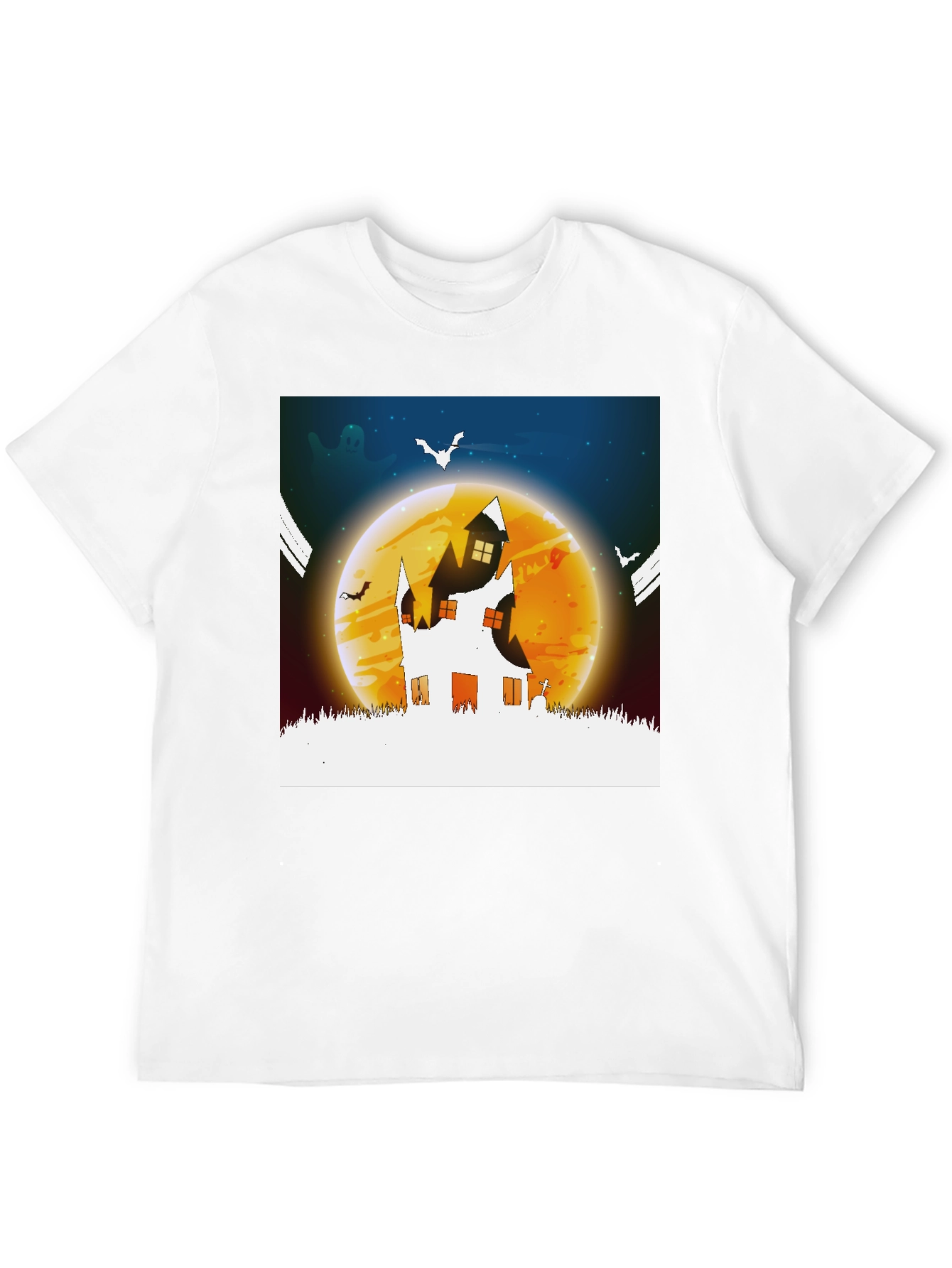 Halloween Haunted House Graphic Tee - Spooky Season!