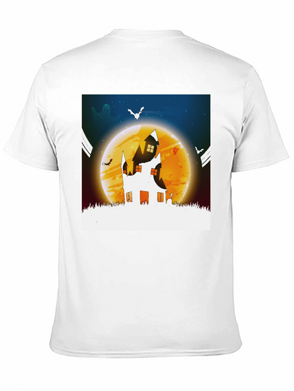 Halloween Haunted House Graphic Tee - Spooky Season!