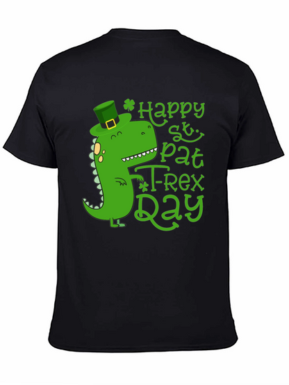 Happy St. Pat-T Rex Day Black T-Shirt