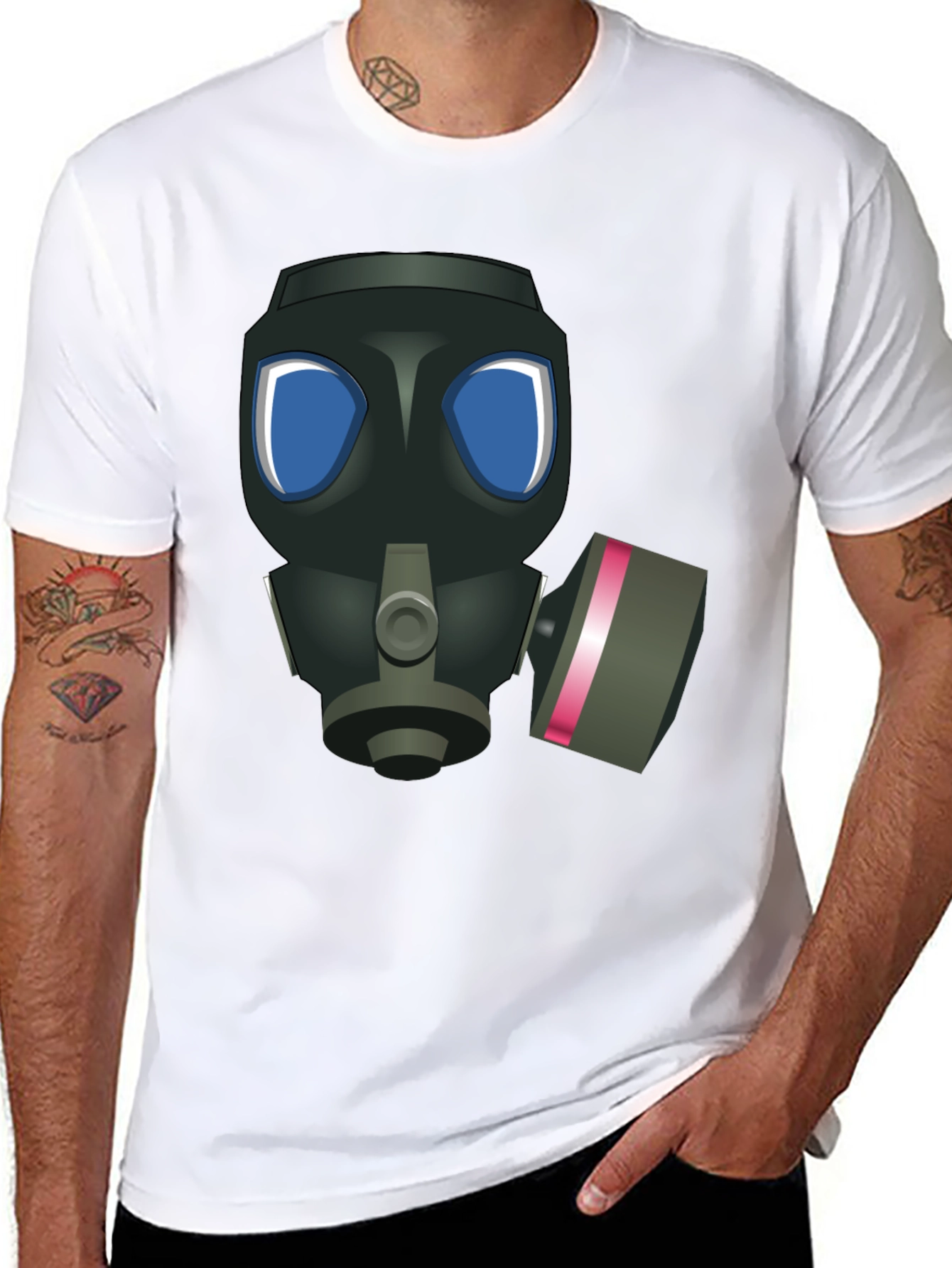 Gas Mask Graphic T-Shirt - Black Casual Tee