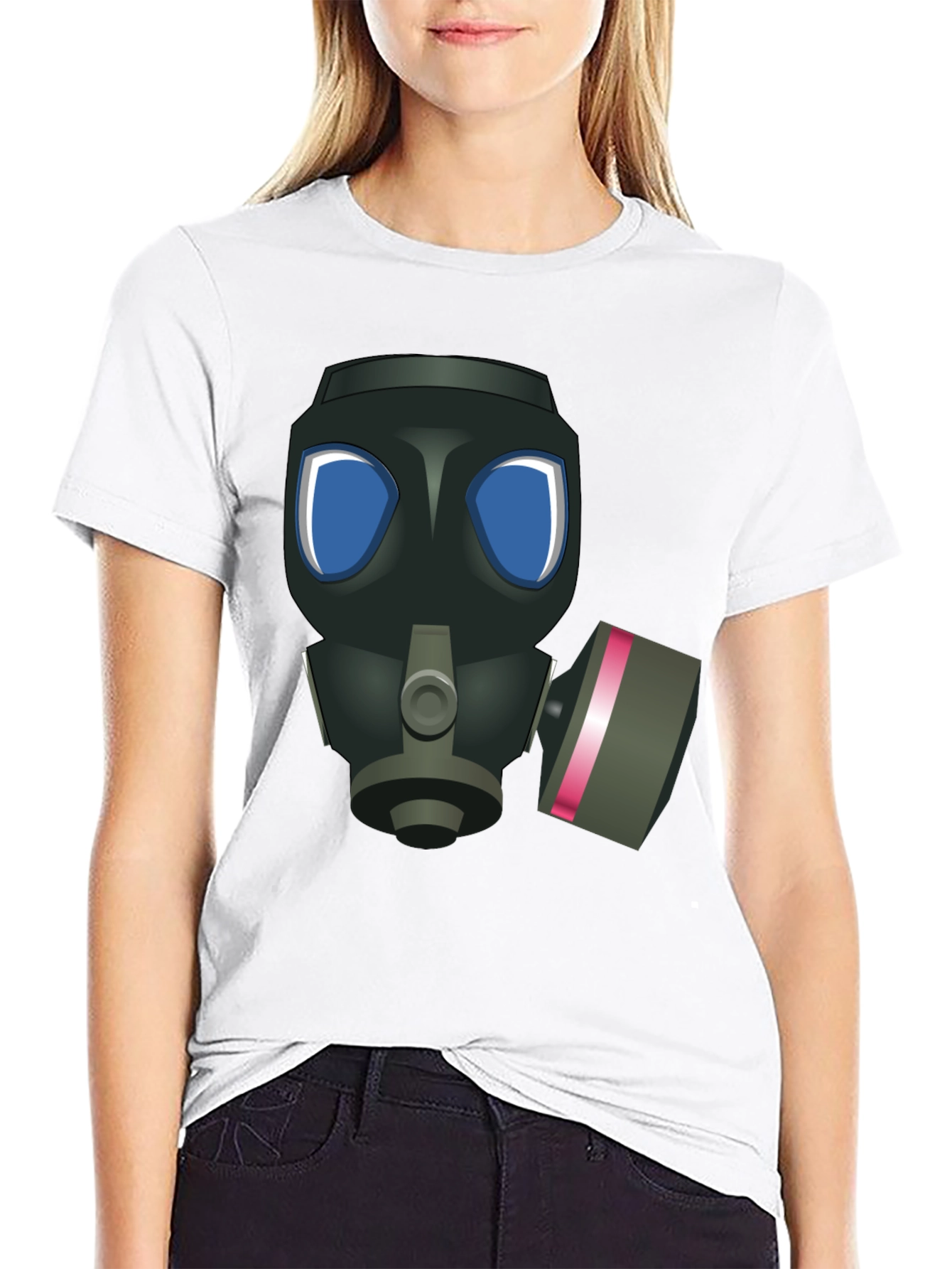 Gas Mask Graphic T-Shirt - Black Casual Tee