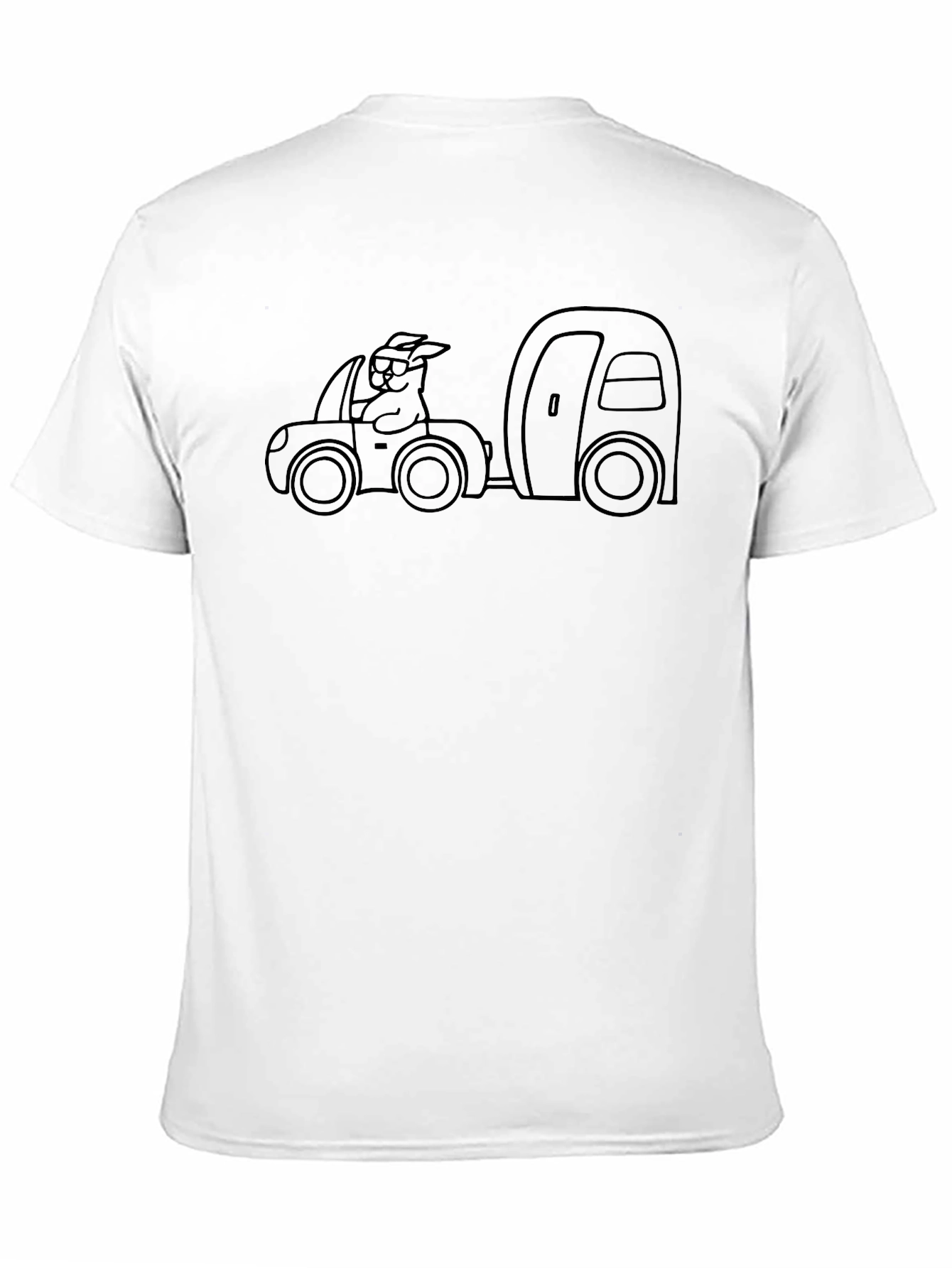 Cartoon Car & Camper Graphic T-Shirt
