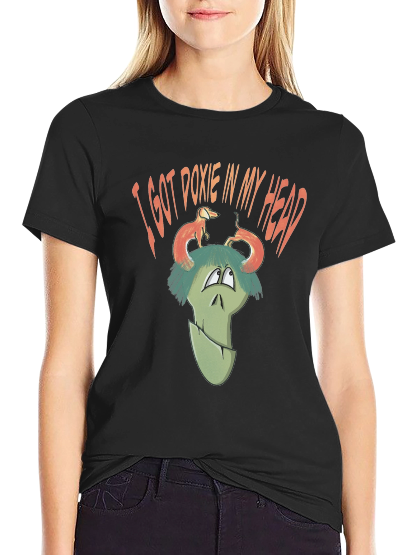 Doxie Head Graphic Tee - Unique Novelty T-Shirt
