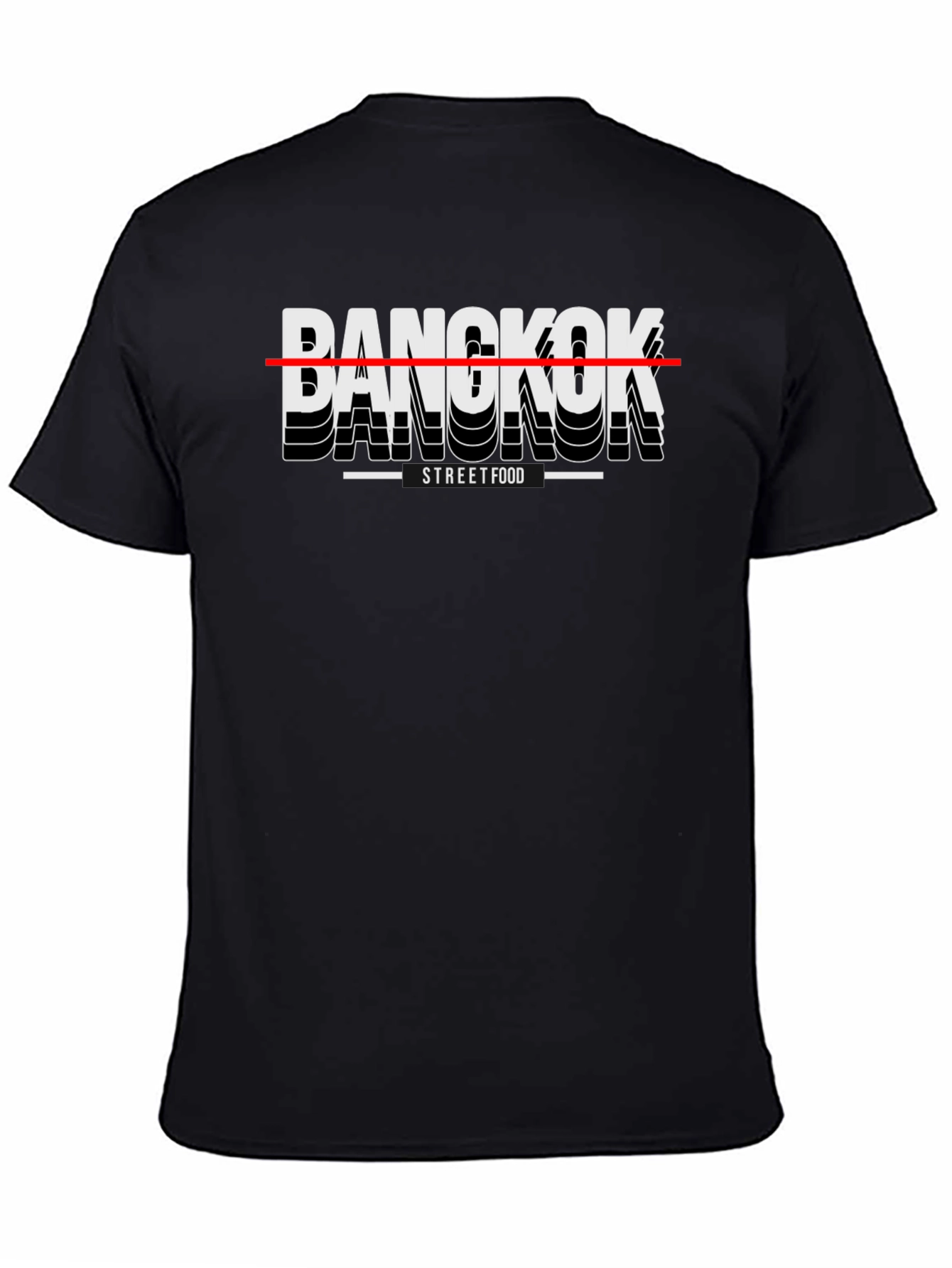 Bangkok Street Food T-Shirt - Casual Black Tee
