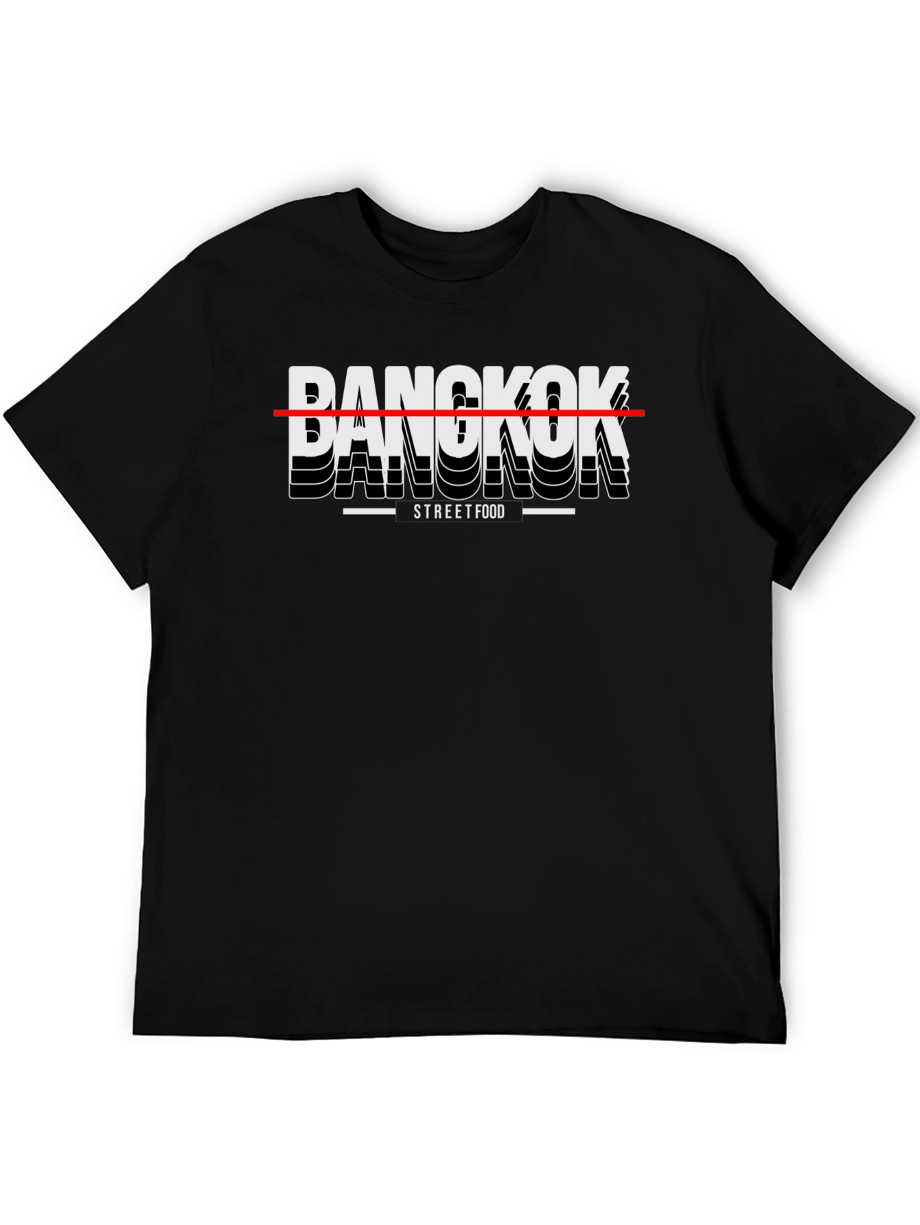 Bangkok Street Food T-Shirt - Casual Black Tee