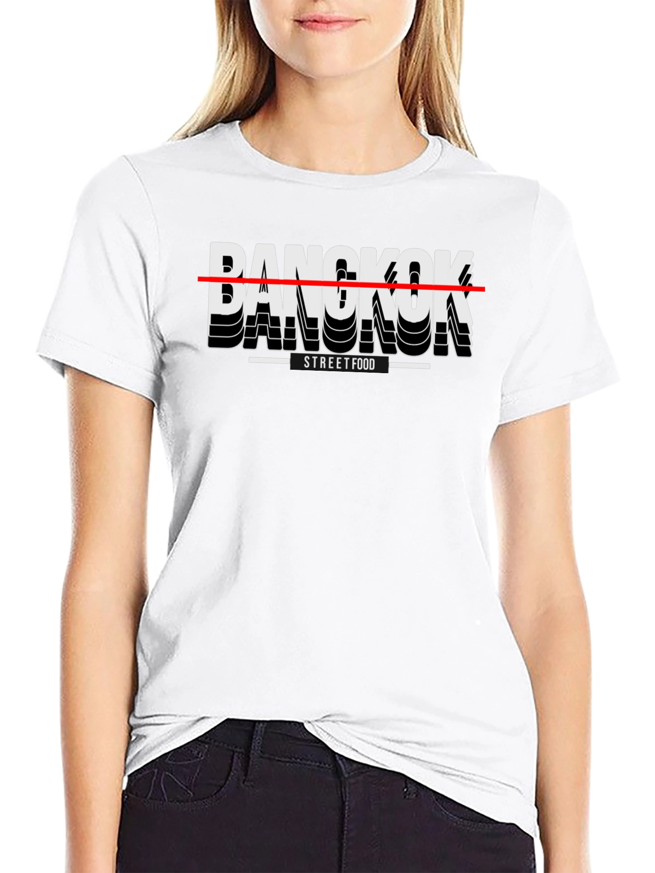 Bangkok Street Food T-Shirt - Casual Black Tee