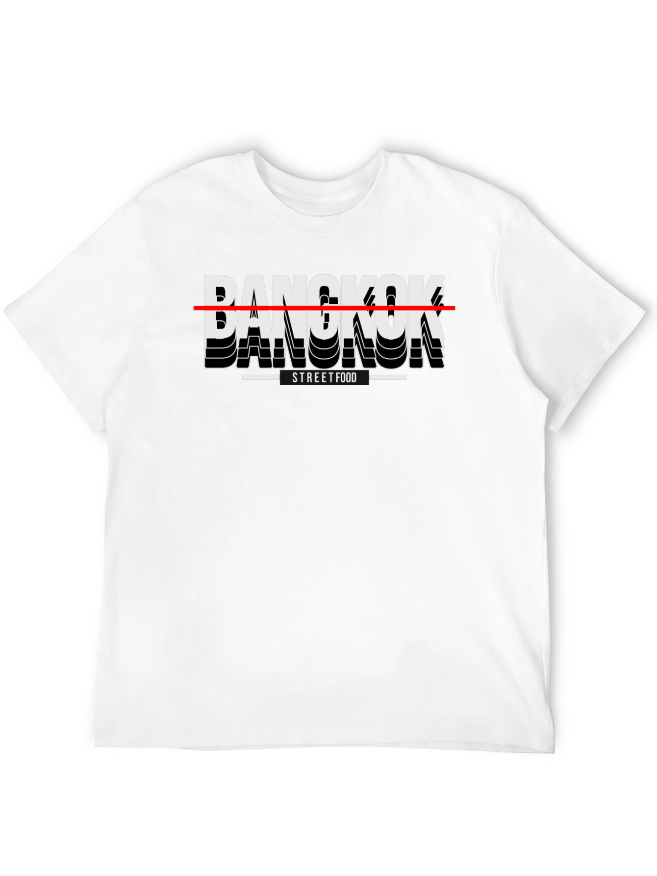 Bangkok Street Food T-Shirt - Casual Black Tee