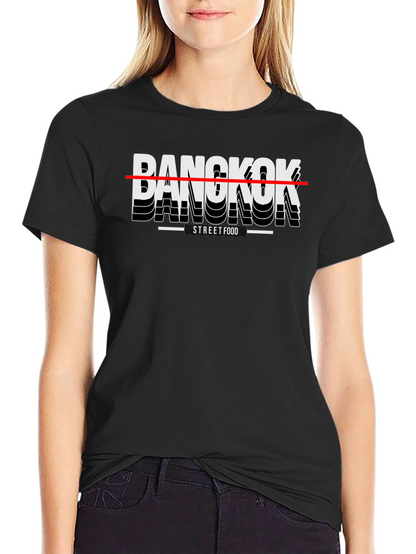 Bangkok Street Food T-Shirt - Casual Black Tee