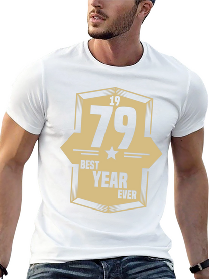 1979 Best Year Ever Graphic Print Black T-Shirt