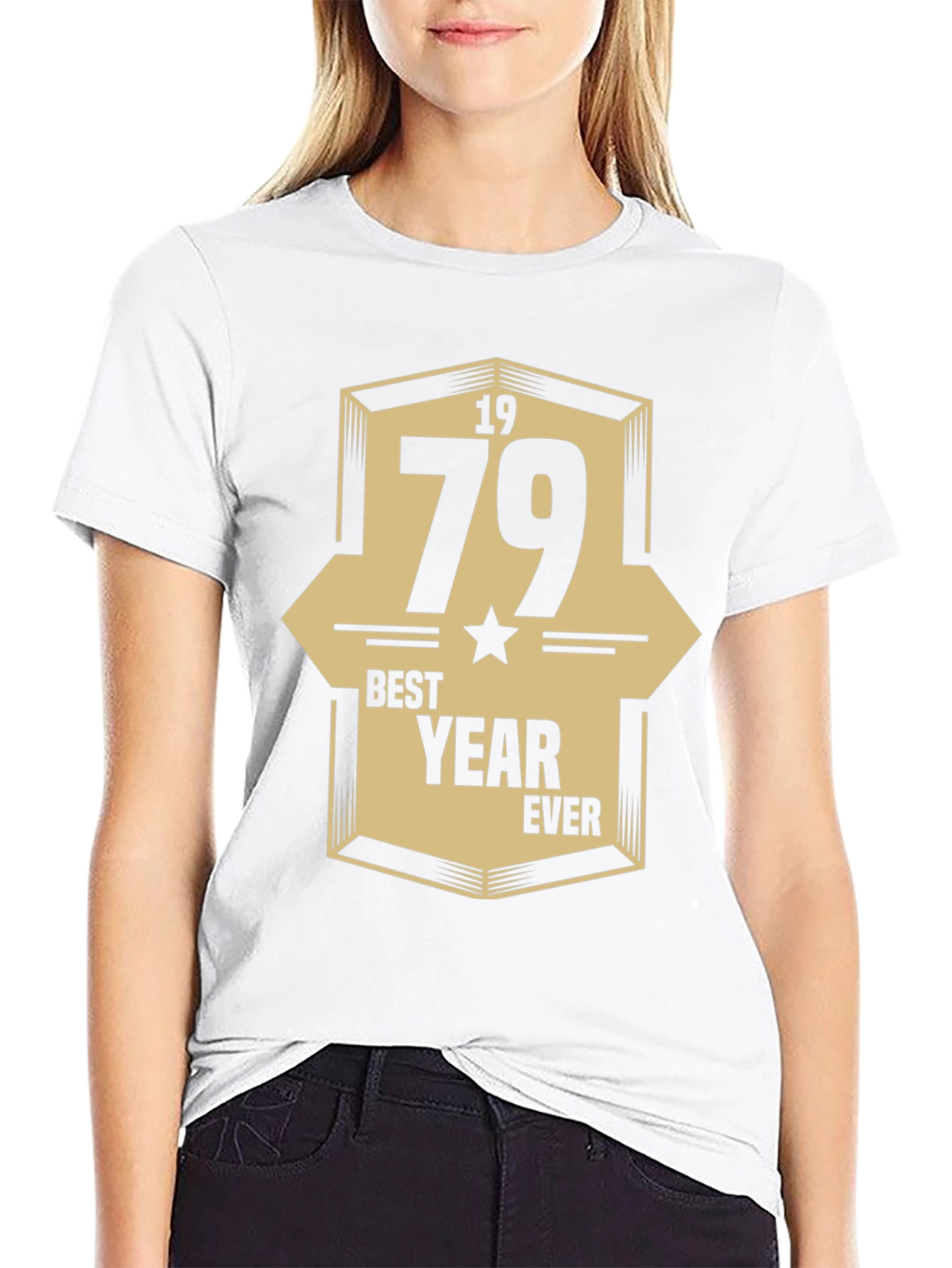 1979 Best Year Ever Graphic Print Black T-Shirt