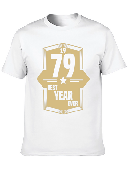 1979 Best Year Ever Graphic Print Black T-Shirt