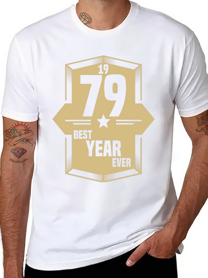 1979 Best Year Ever Graphic Print Black T-Shirt
