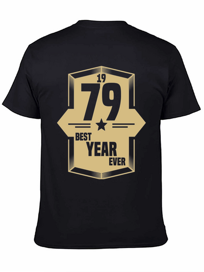 1979 Best Year Ever Graphic Print Black T-Shirt