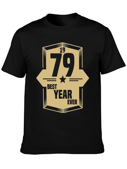 1979 Best Year Ever Graphic Print Black T-Shirt