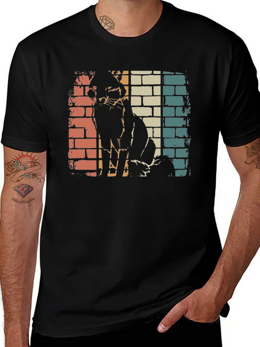 Retro Cat Silhouette Graphic Tee