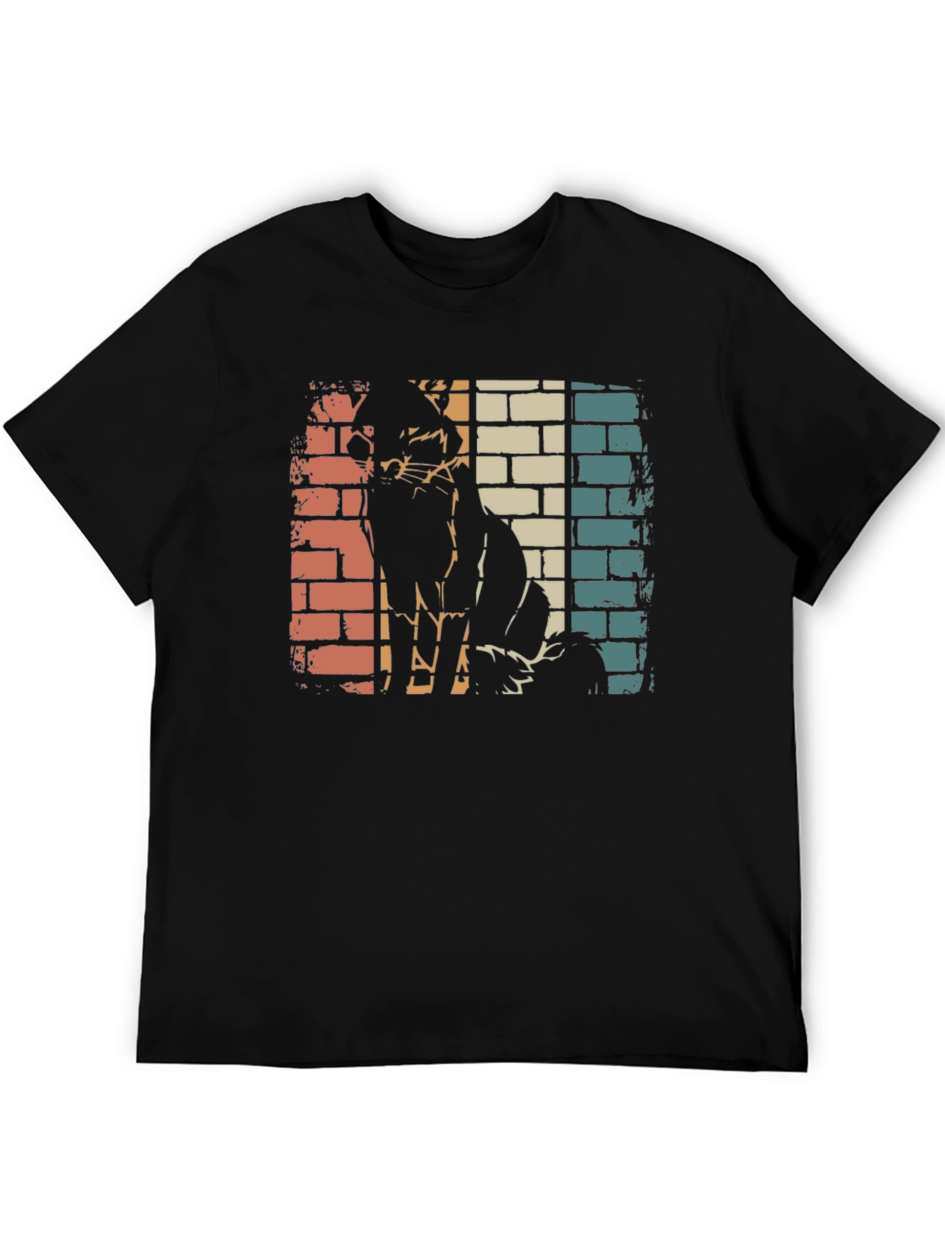 Retro Cat Silhouette Graphic Tee