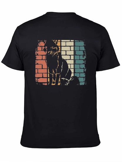 Retro Cat Silhouette Graphic Tee