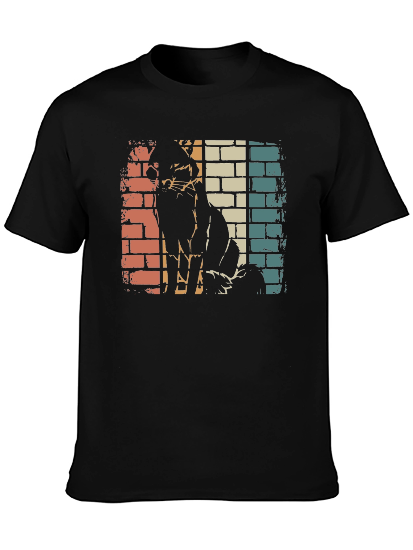 Retro Cat Silhouette Graphic Tee