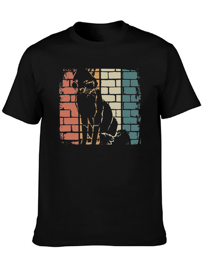 Retro Cat Silhouette Graphic Tee