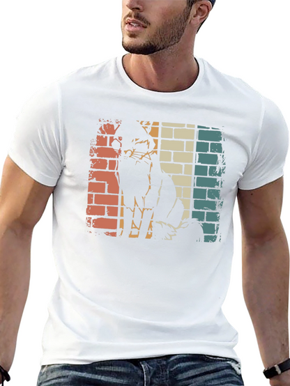 Retro Cat Silhouette Graphic Tee