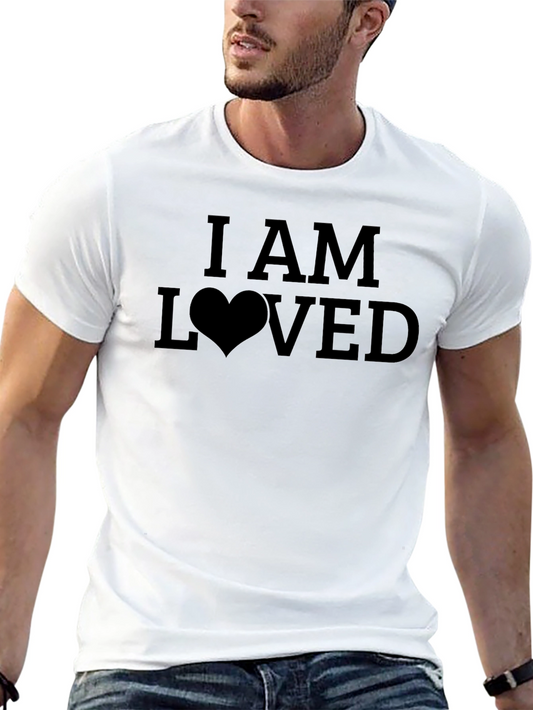 I Am Loved Graphic Tee - Black Cotton Comfort