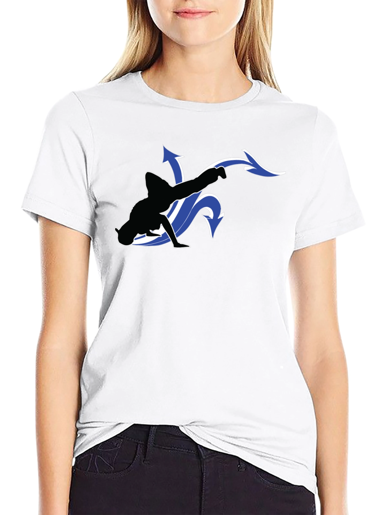 Cool Black T-Shirt with Dancer Graphic