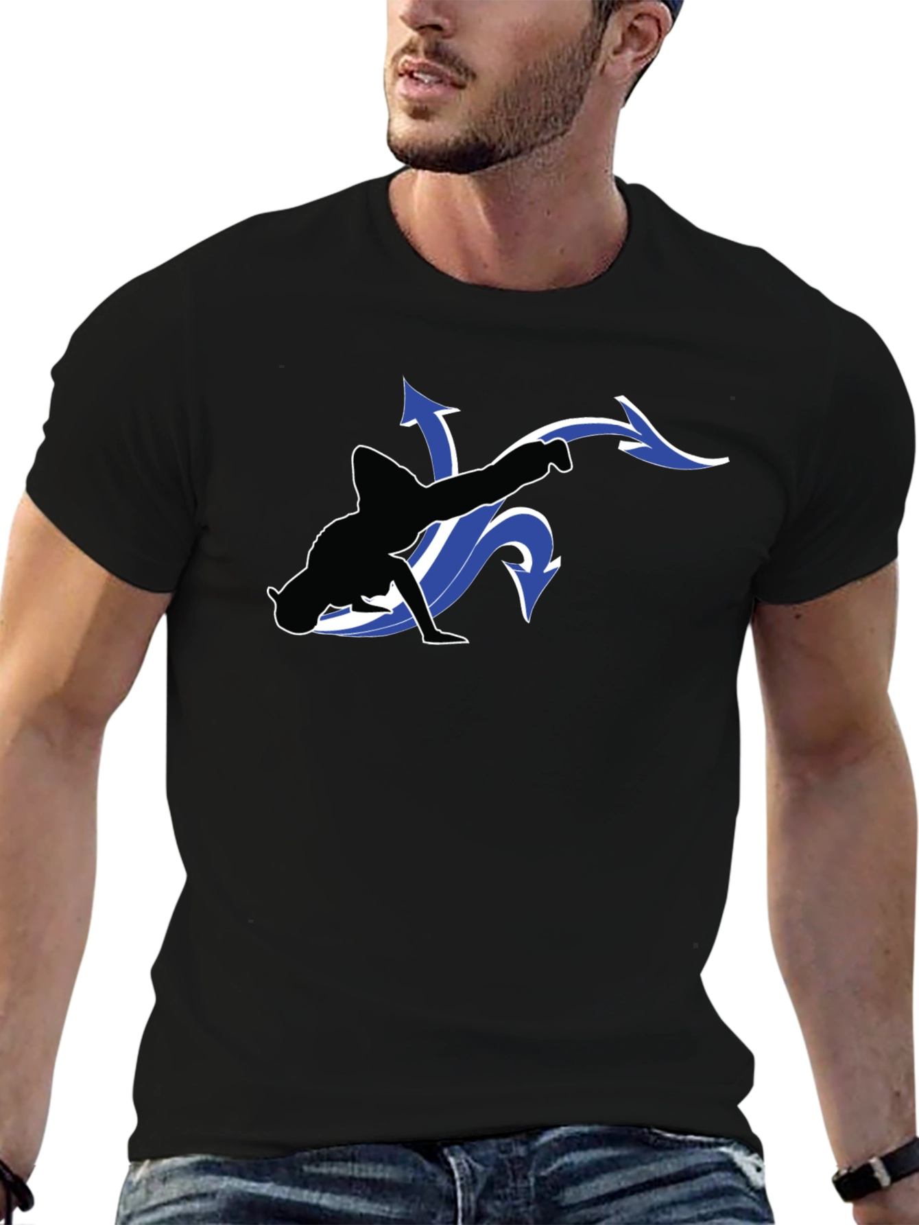 Cool Black T-Shirt with Dancer Graphic