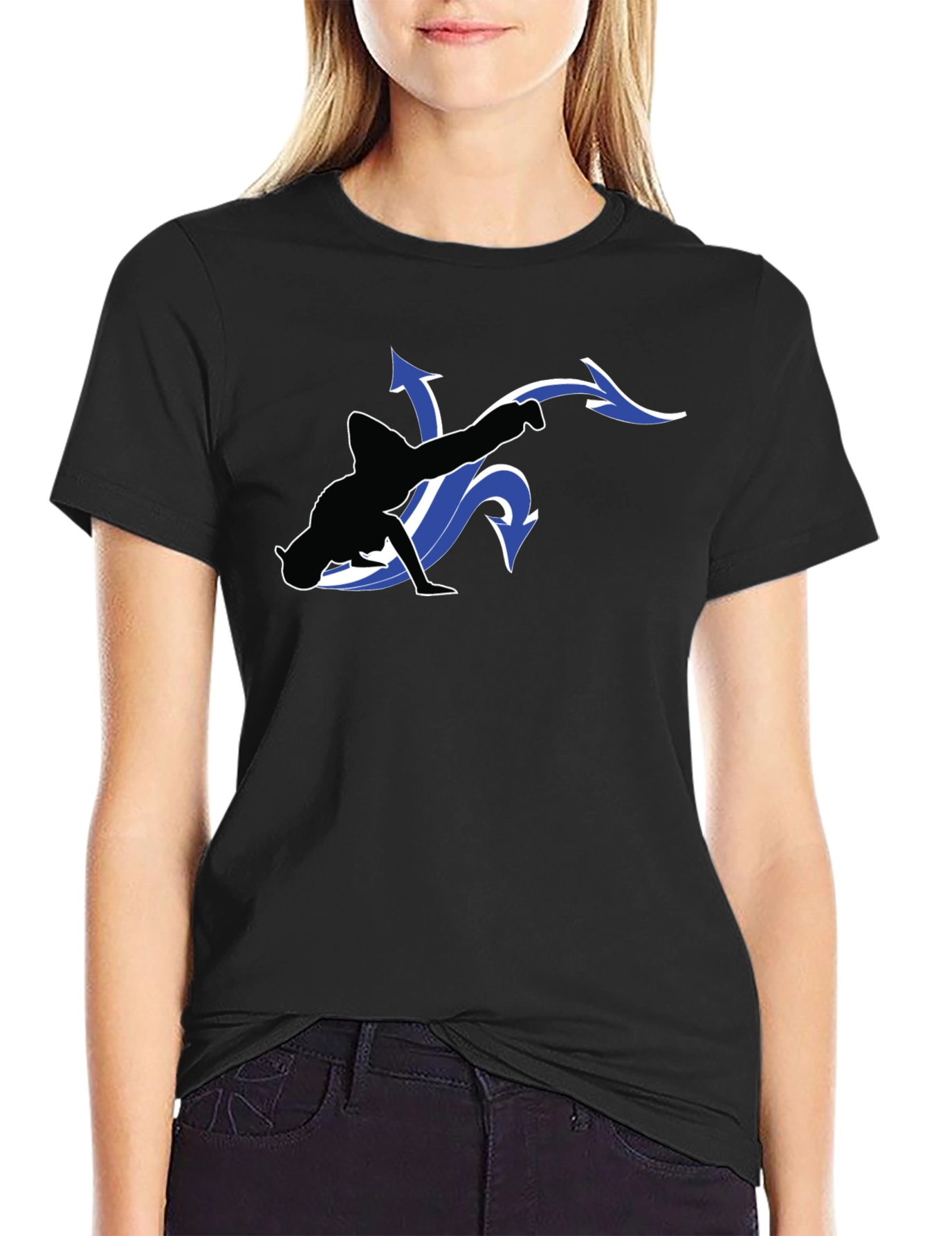 Cool Black T-Shirt with Dancer Graphic