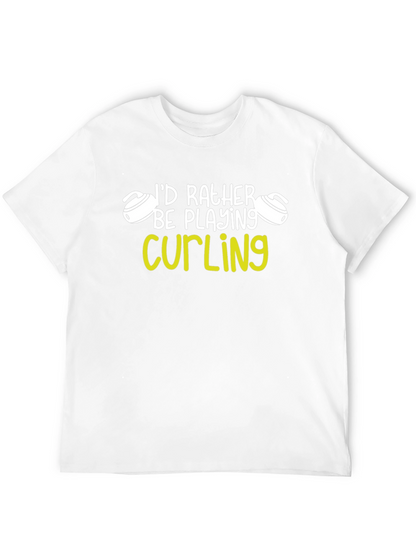 Curling Player Graphic Tee - Id Rather Be Curling
