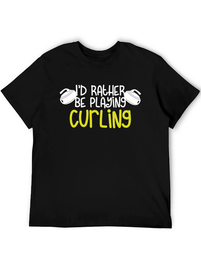 Curling Player Graphic Tee - Id Rather Be Curling