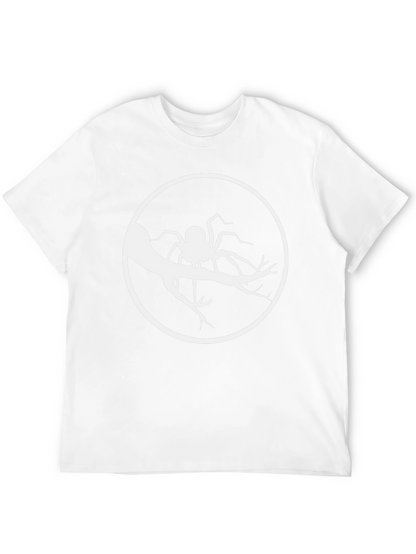Spider on Branch Graphic Tee - Black Cotton T-Shirt
