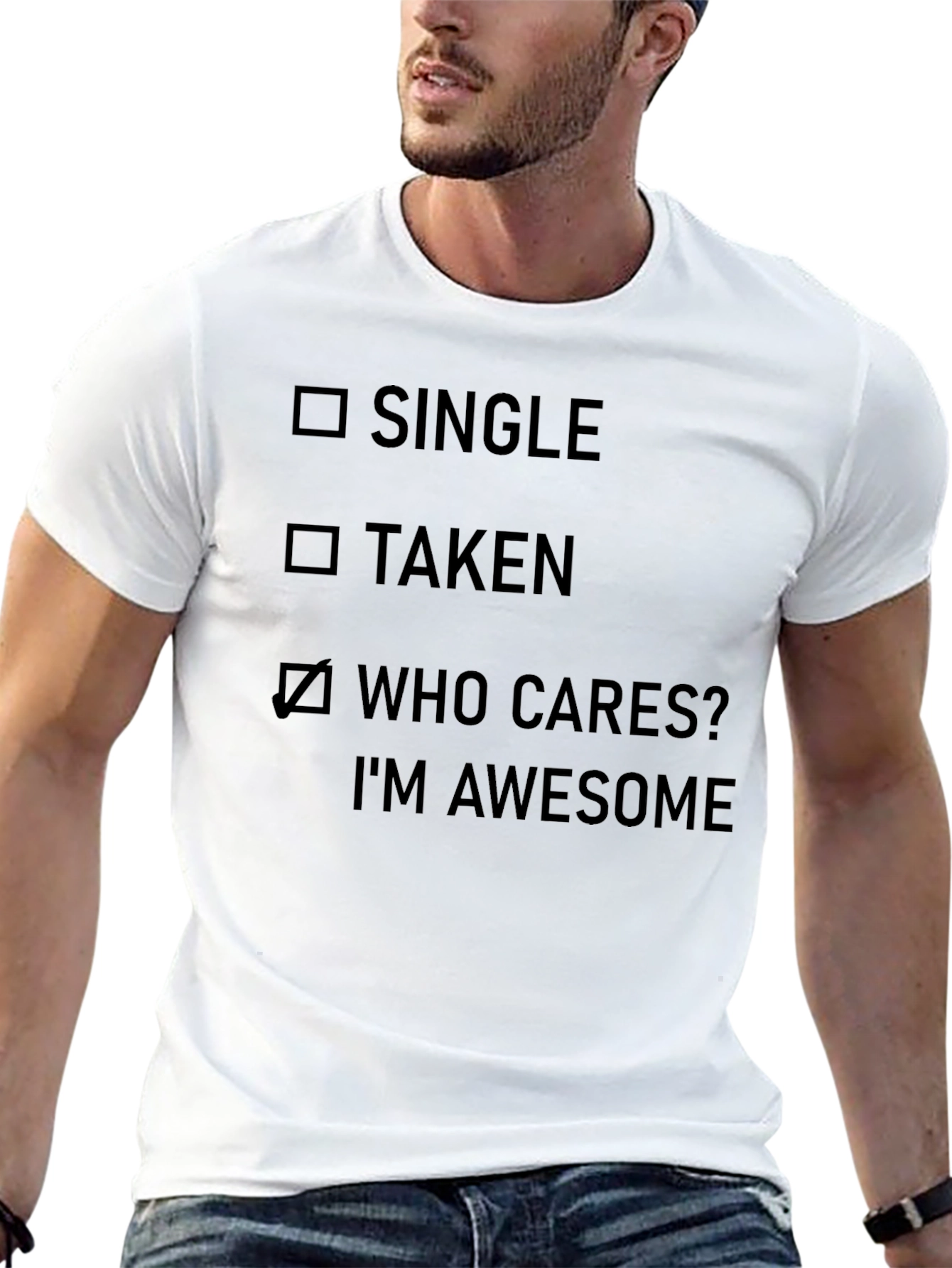 Funny Who Cares? Im Awesome Graphic T-Shirt