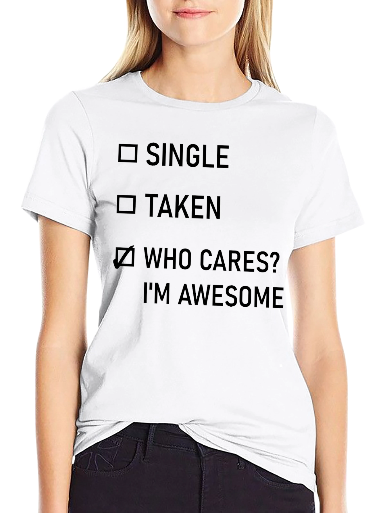 Funny Who Cares? Im Awesome Graphic T-Shirt