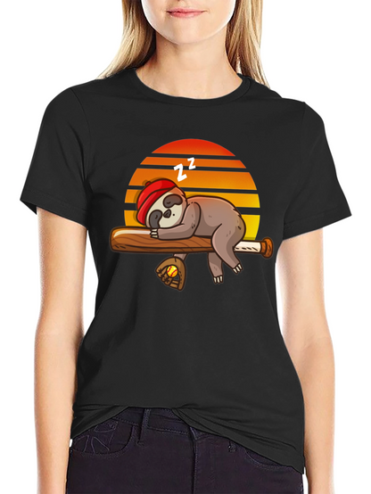 Sleeping Sloth Baseball T-Shirt