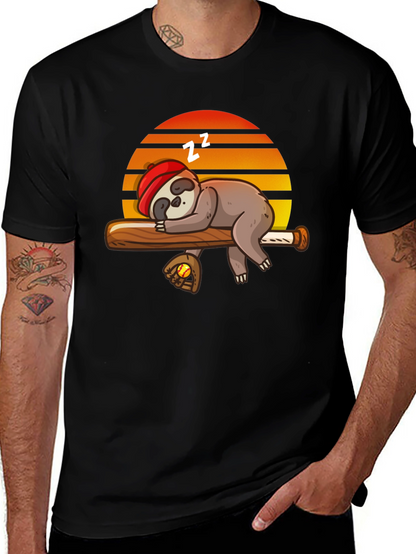 Sleeping Sloth Baseball T-Shirt
